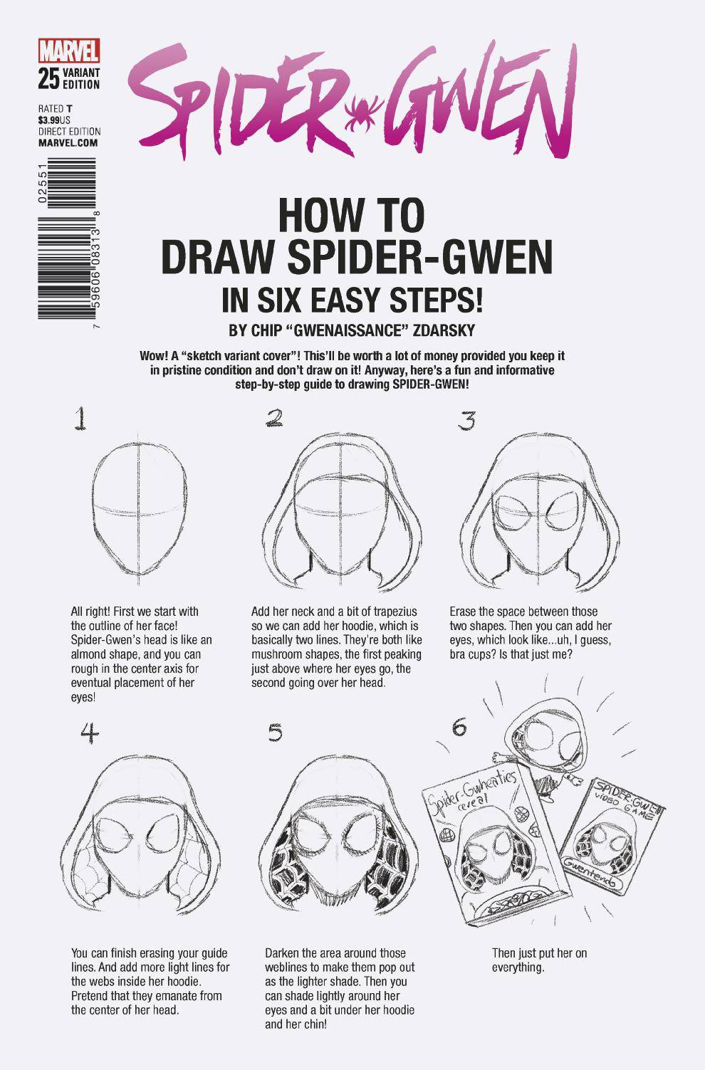 SPIDER-GWEN (2015) #25 ZDARSKY HOW TO DRAW VAR LEG | Black Cat Books Inc.