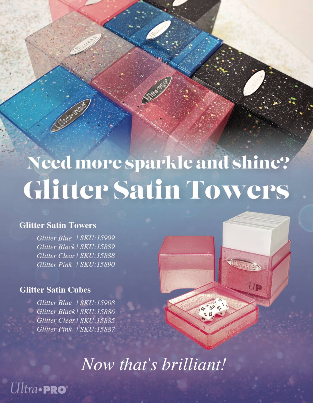 SATIN CUBE GLITTER BLACK (Net)