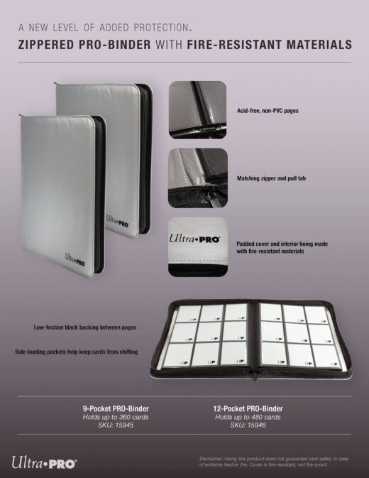 PRO BINDER 9 POCKET ZIPPERED SILVER (Net)