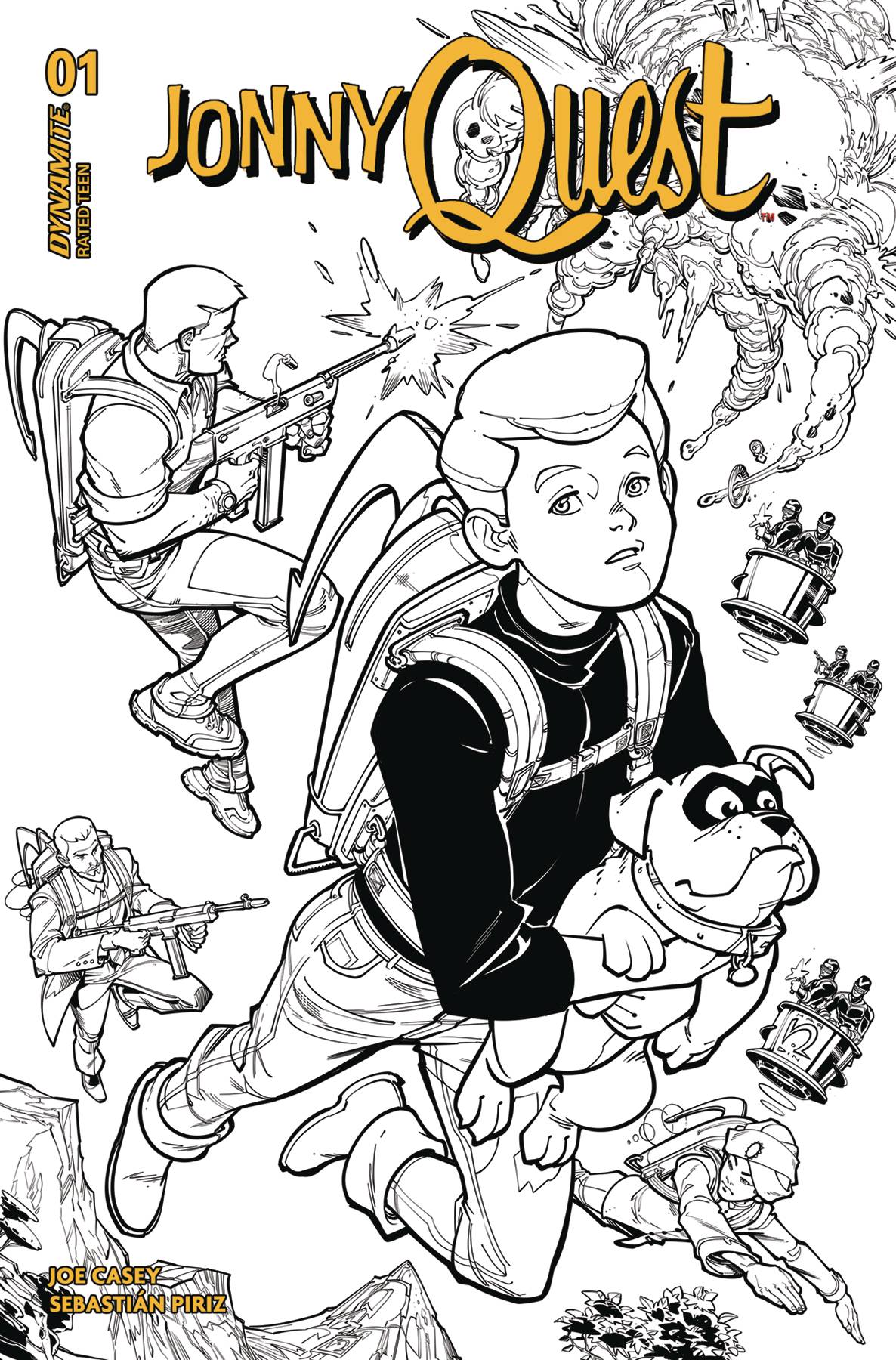 JONNY QUEST #2 CVR J 15 COPY INCV HARDIN LINE ART | Black Cat Books Inc.