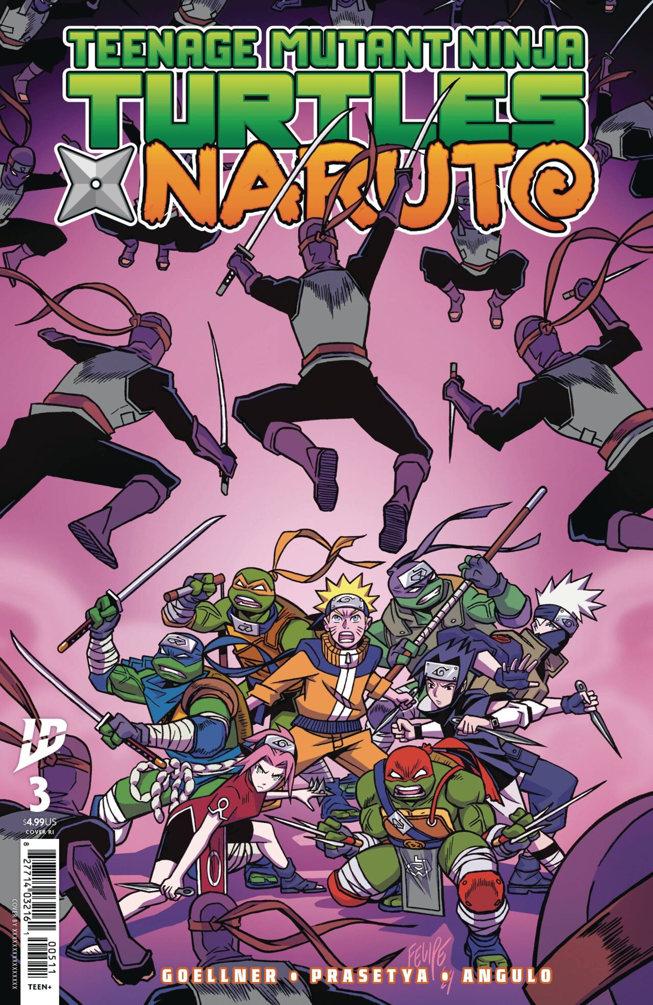 TEENAGE MUTANT NINJA TURTLES X NARUTO #3 25 COPY SMITH