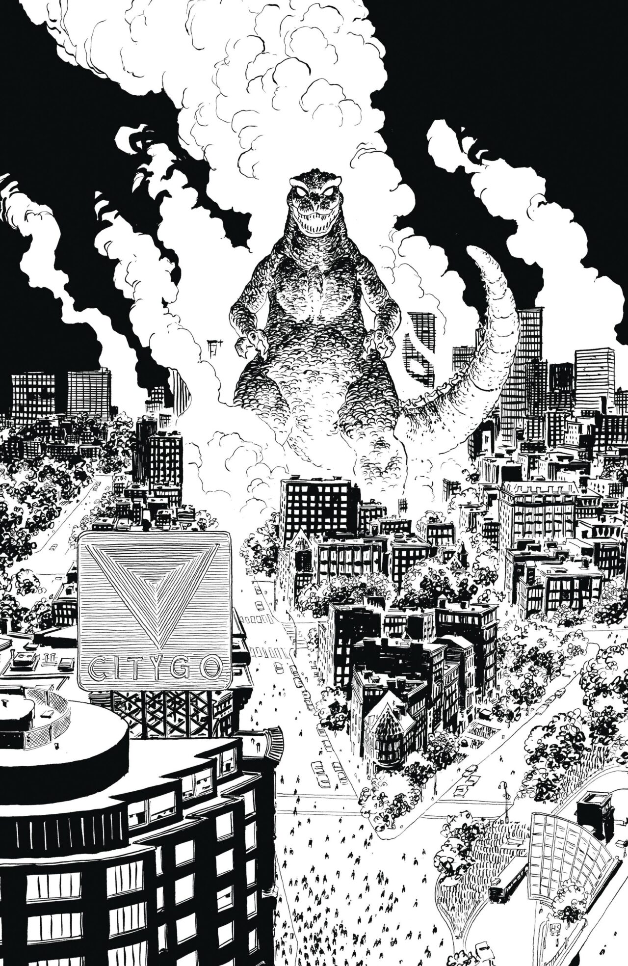 GODZILLA VS AMERICA BOSTON #1 50 COPY SHERMAN B&W INCV
