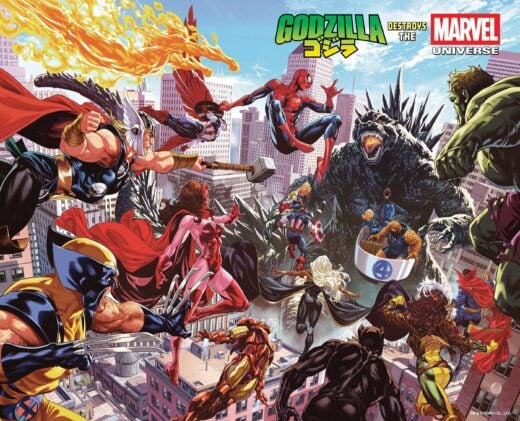 GODZILLA DESTROYS THE MARVEL UNIVERSE #1 WRAPAROUND