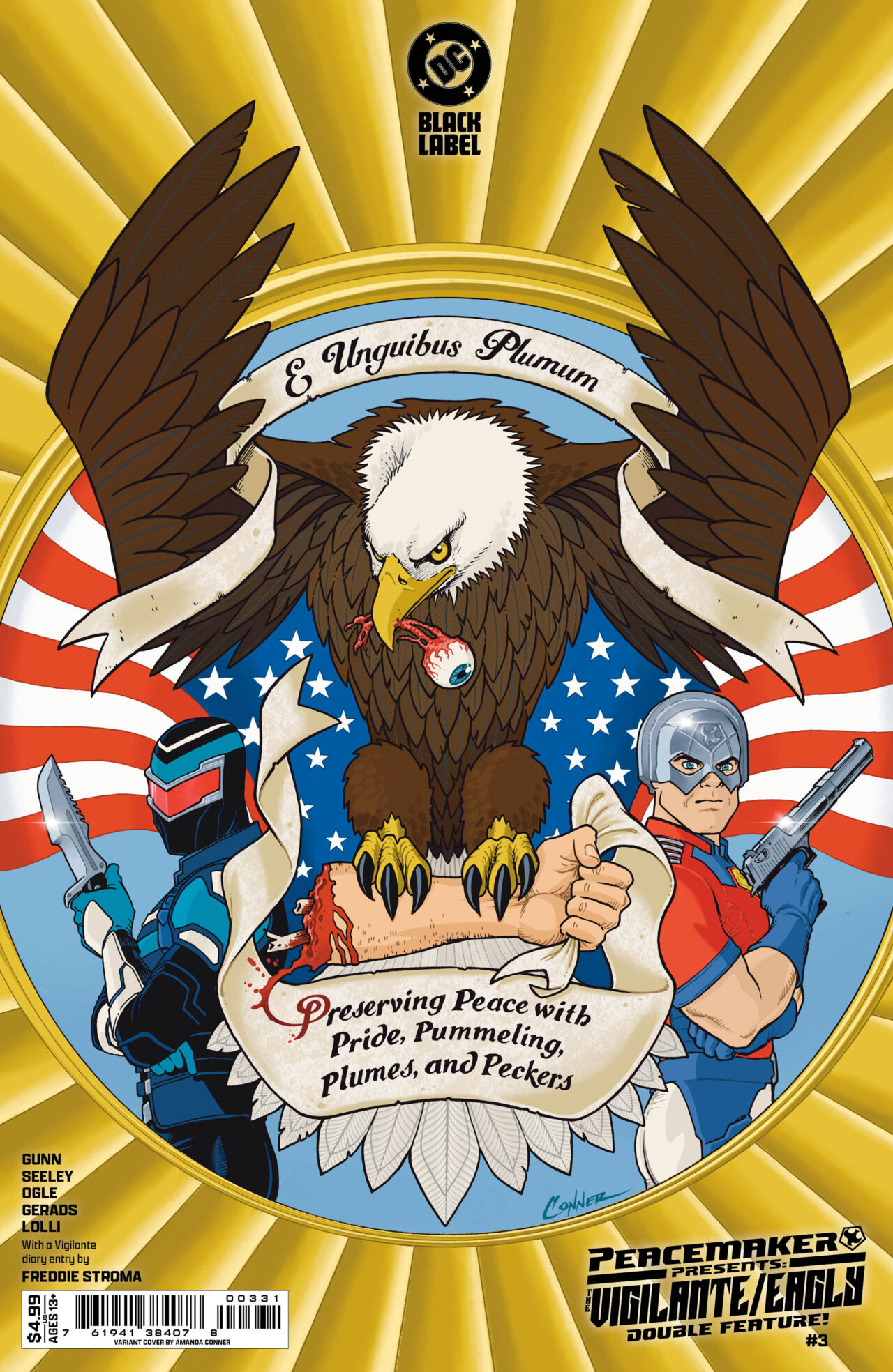 PEACEMAKER PRESENTS THE VIGILANTE EAGLY DOUBLE FEATURE #3 (OF 5) CVR C AMANDA CONNER CARD STOCK VAR (MR)