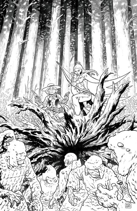 SIXTH GUN BATTLE FOR THE SIX #2 (OF 3) CVR D INC 1:20 BRIAN HURTT B&W VAR