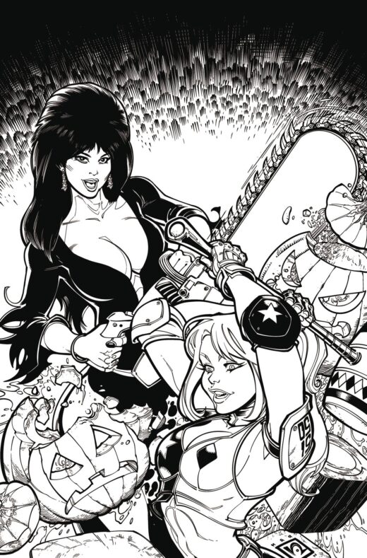 HARLEY QUINN X ELVIRA #1 CVR Q 15 COPY INCV HARDIN LINE ART