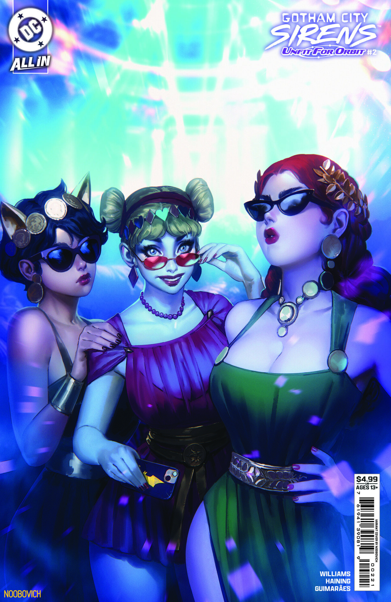 GOTHAM CITY SIRENS UNFIT FOR ORBIT #2 (OF 5) CVR B NOOBOVICH CARD STOCK VAR