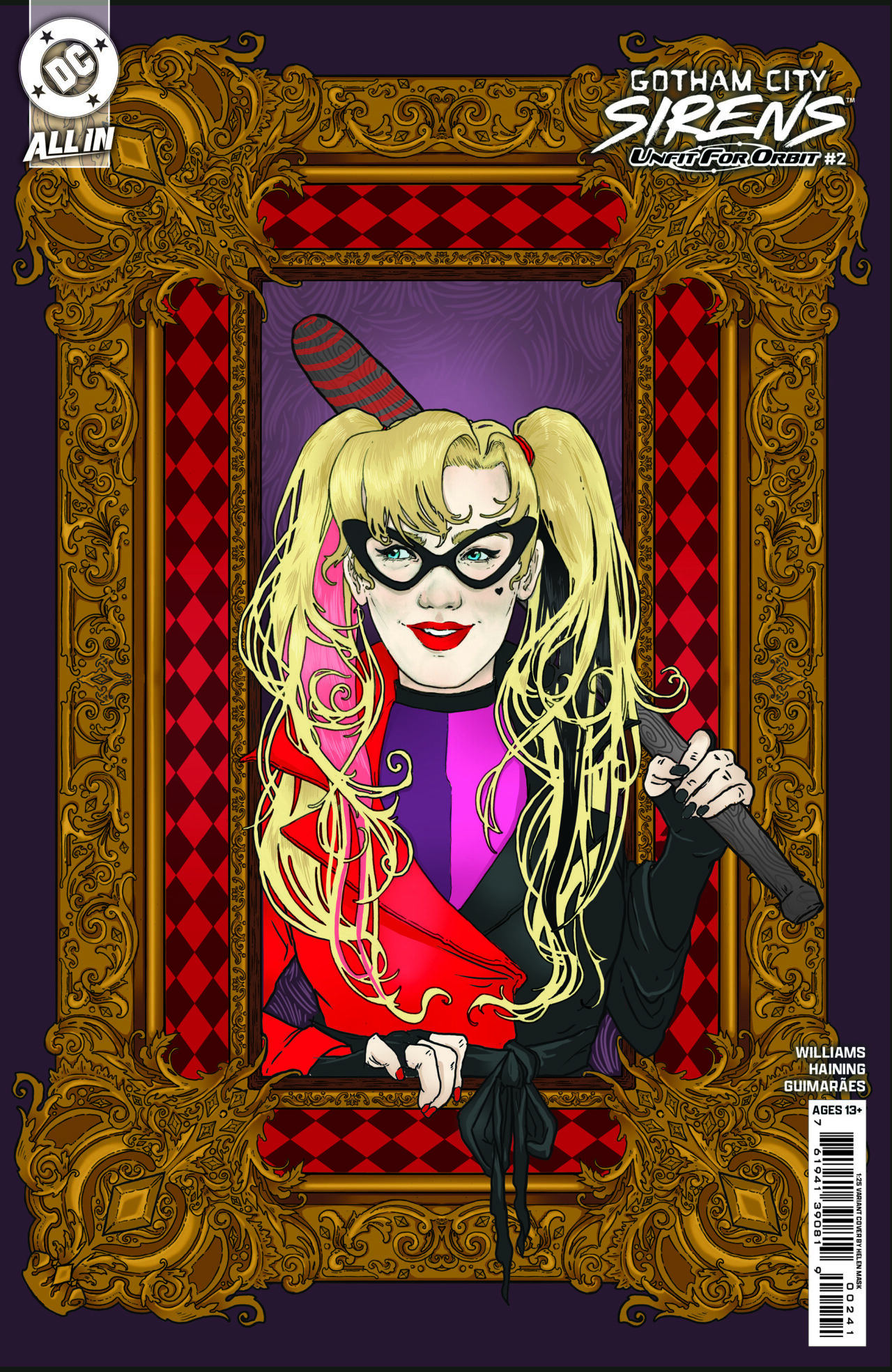 GOTHAM CITY SIRENS UNFIT FOR ORBIT #2 (OF 5) CVR E INC 1:25 HELEN MASK CARD STOCK VAR