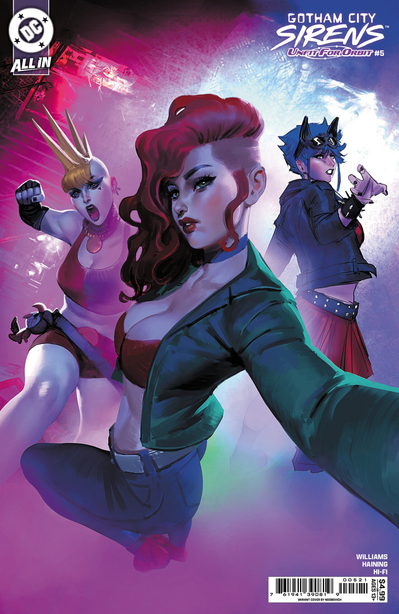GOTHAM CITY SIRENS UNFIT FOR ORBIT #5 (OF 5) CVR B NOOBOVICH CARD STOCK VAR