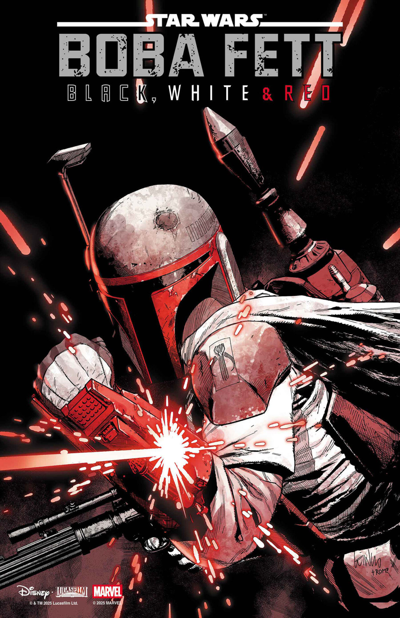 STAR WARS: BOBA FETT - BLACK, WHITE & RED #1 LEINIL YU VARIANT