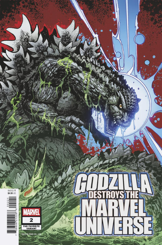 GODZILLA DESTROYS MARVEL UNIVERSE #2 FAN FAVORITE VAR