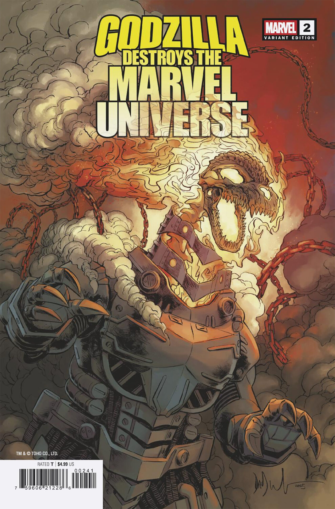 GODZILLA DESTROYS MARVEL UNIVERSE #2 GHOST RIDER-ZILLA VAR