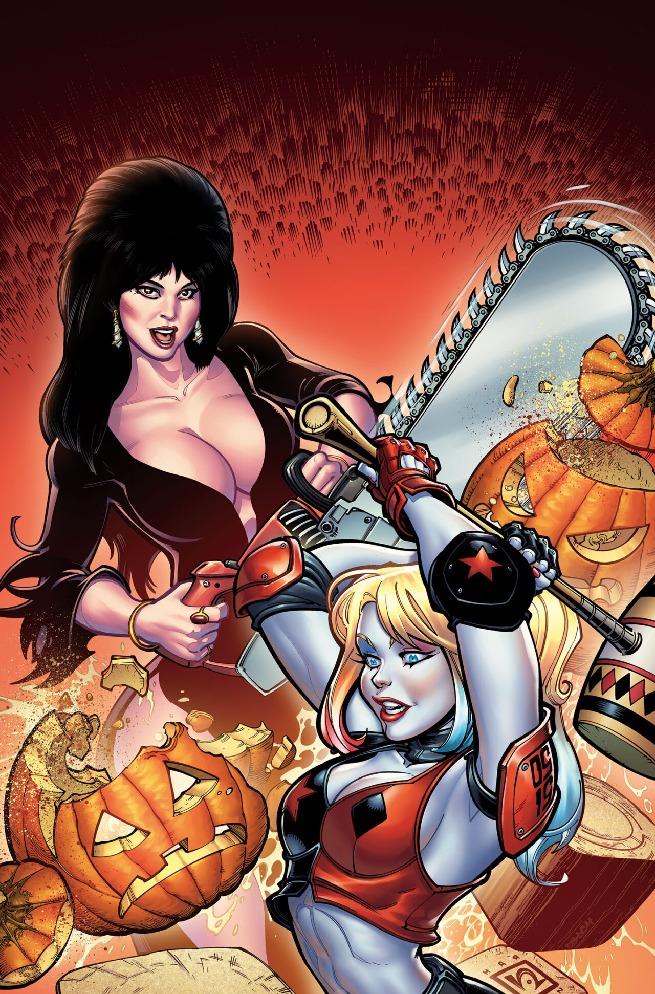 HARLEY QUINN X ELVIRA #1 CVR U INC 1:40 CHAD HARDIN VIRGIN VAR