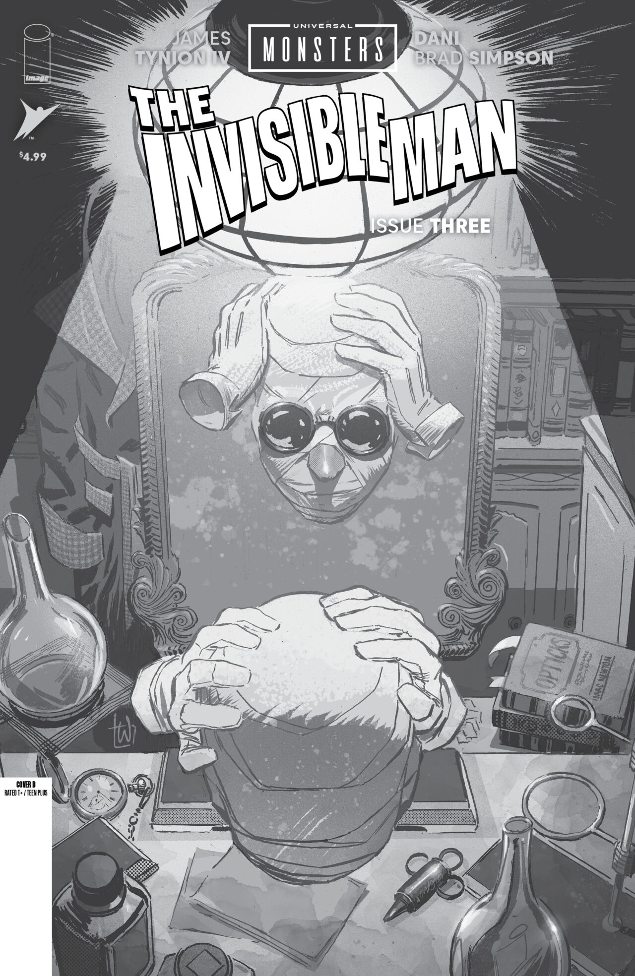 UNIVERSAL MONSTERS THE INVISIBLE MAN #3 (OF 4) CVR D INC 1:25 LEE WEEKS B&W VAR