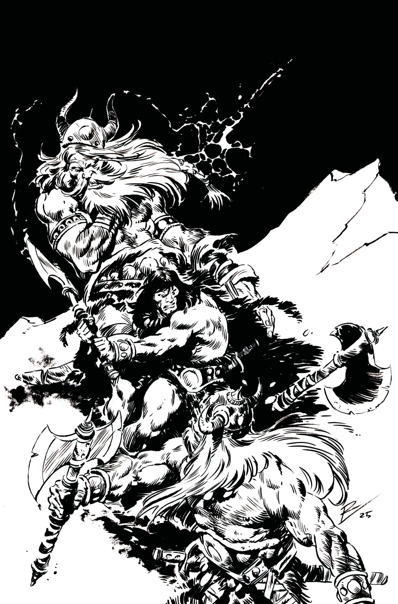 CONAN THE BARBARIAN #25 CVR I INC 1:5 ROBERTO DE LA TORRE B&W VAR (MR)
