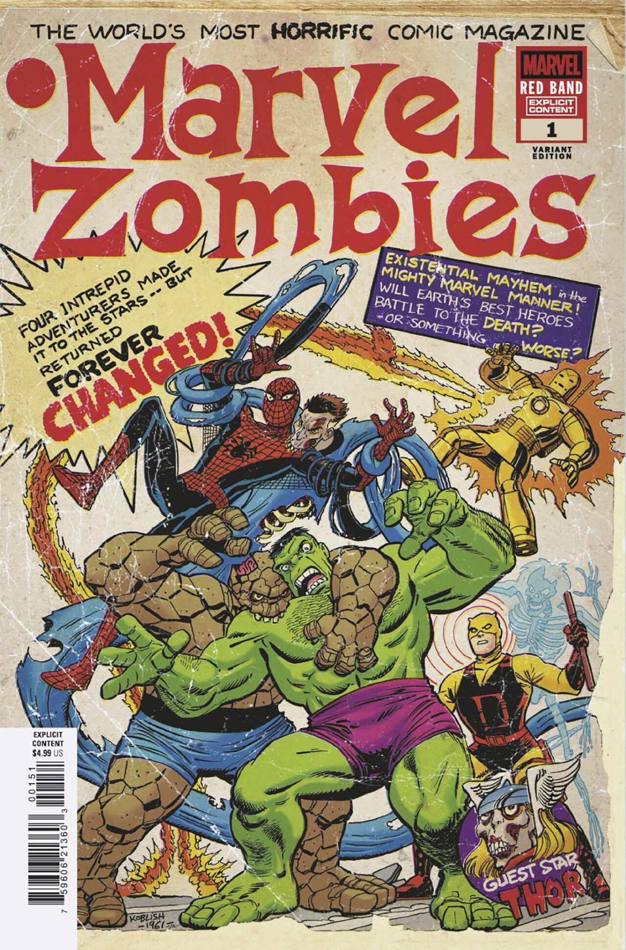MARVEL ZOMBIES: RED BAND #1 TBD ARTIST RETRO ZOMBIE VARIANT [POLYBAGGED]