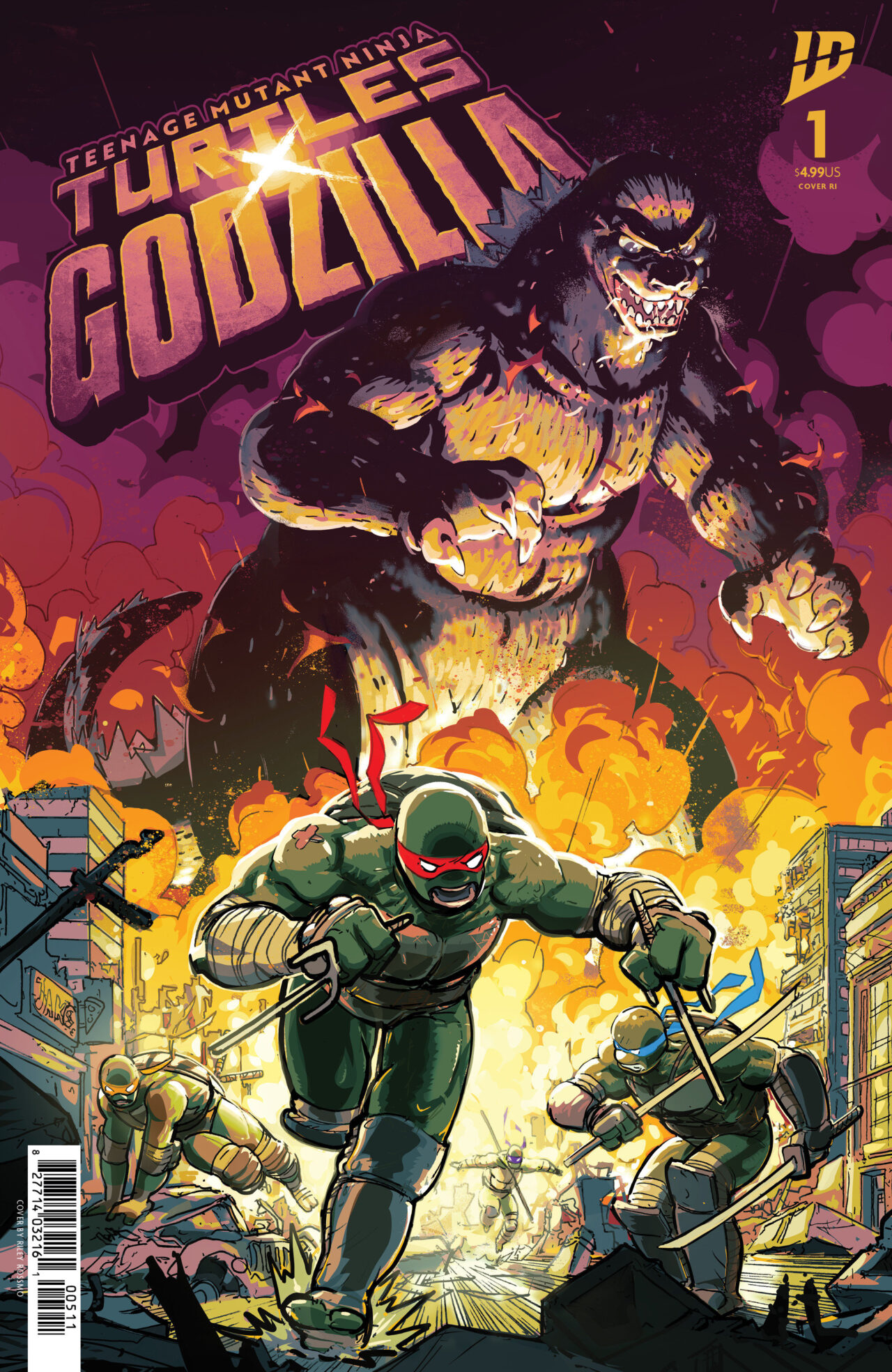 Teenage Mutant Ninja Turtles x Godzilla #1 Variant RI (100) (Rossmo)