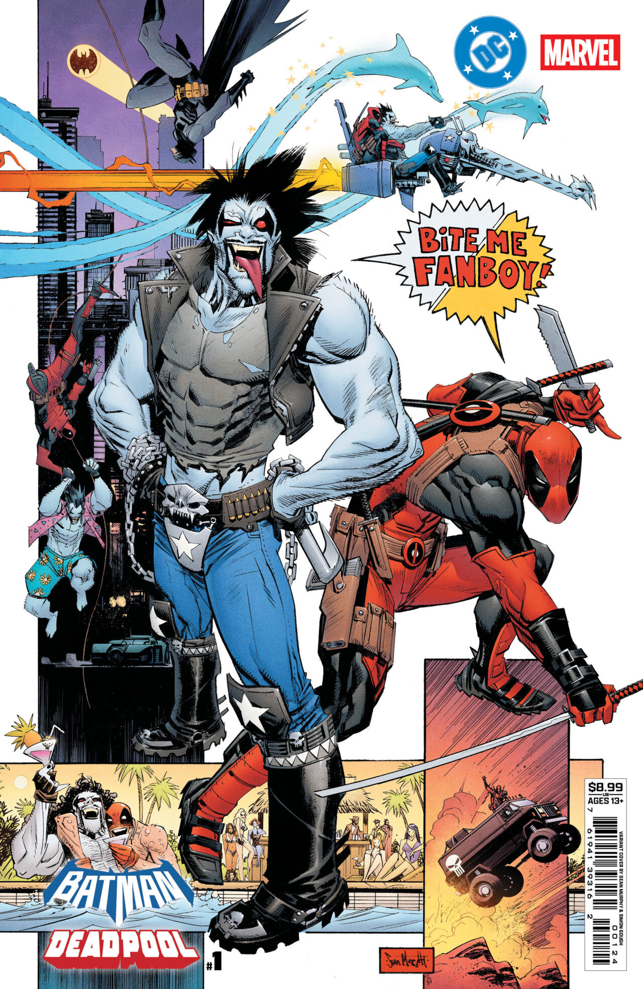 DC MARVEL BATMAN DEADPOOL #1 (ONE SHOT) CVR M SEAN GORDON MURPHY LOBO DEADPOOL CARD STOCK VAR