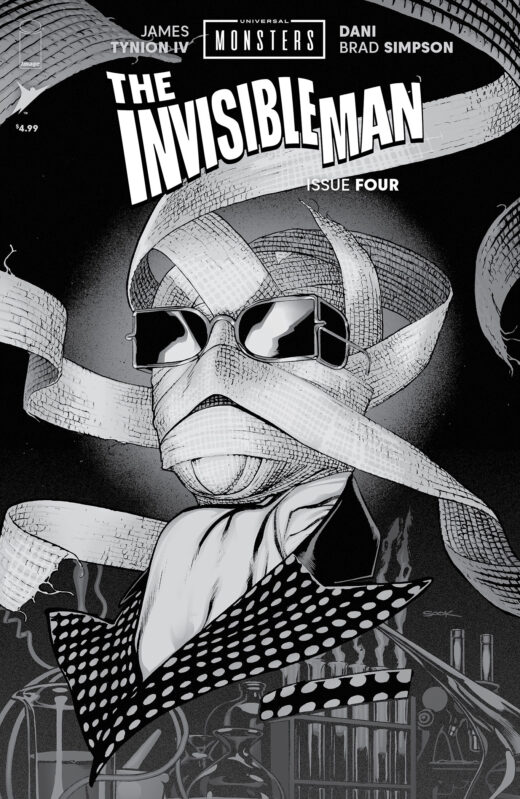 UNIVERSAL MONSTERS THE INVISIBLE MAN #4 (OF 4) CVR D INC 1:25 RYAN SOOK B&W HORROR VAR