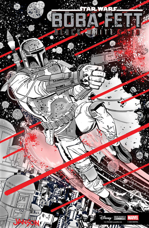STAR WARS: BOBA FETT - BLACK, WHITE & RED #4 DAVE WACHTER VARIANT (1:25 Copies)