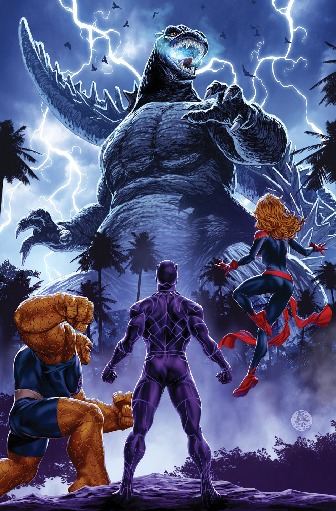 GODZILLA DESTROYS THE MARVEL UNIVERSE #4 MARK BROOKS VIRGIN VARIANT