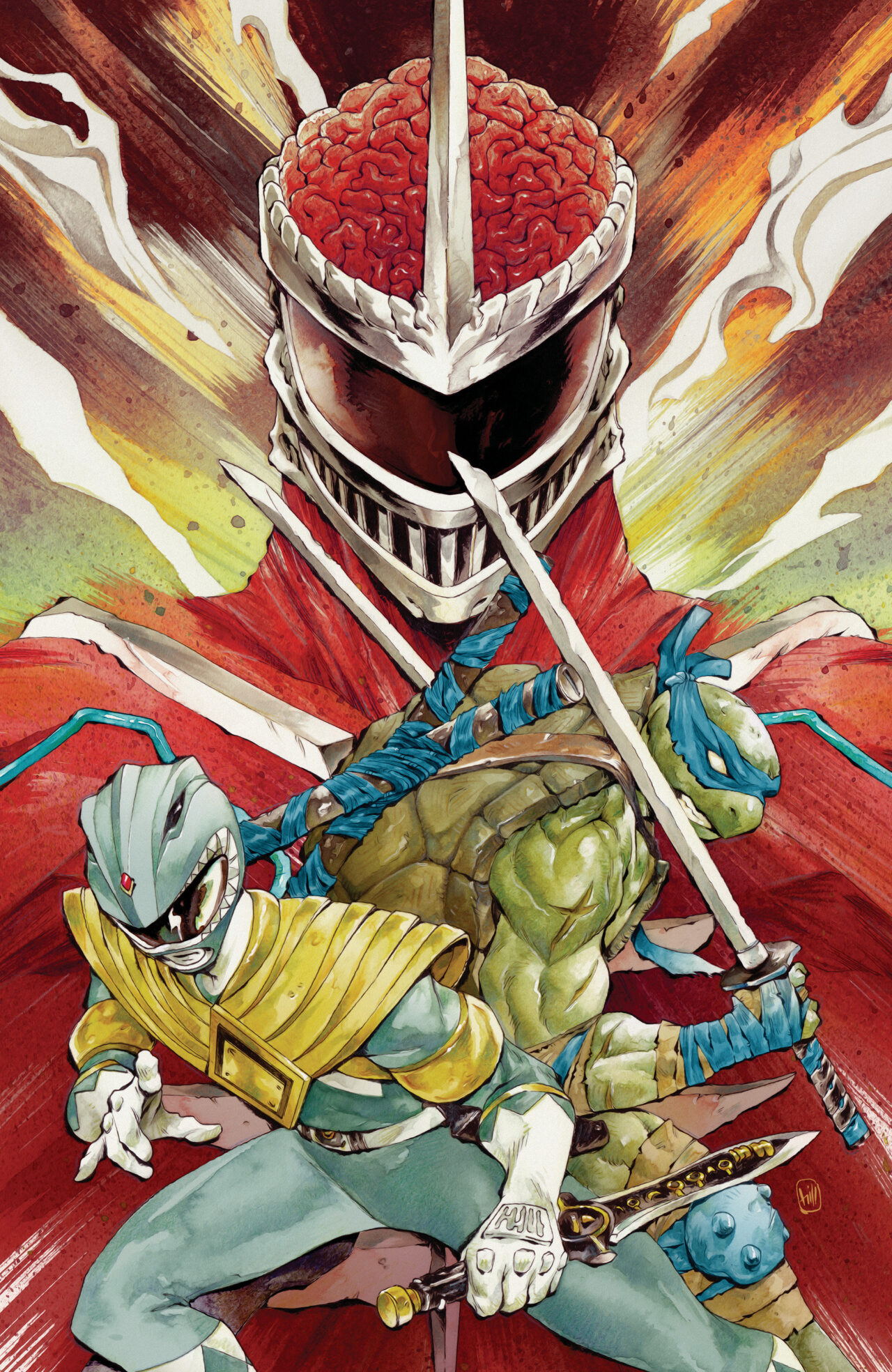 Mighty Morphin Power Rangers/Teenage Mutant Ninja Turtles III #4 F 1:25 INCV (Full Art, Hill)
