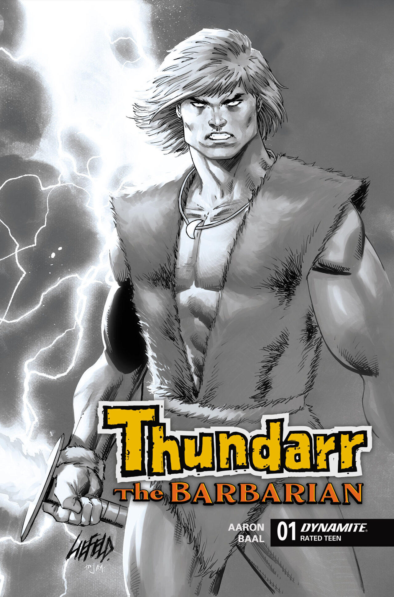 THUNDARR THE BARBARIAN #1 CVR M INC 1:15 ROB LIEFELD LINE ART VAR