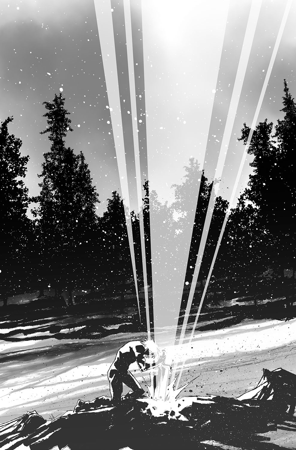 LOST FANTASY #7 CVR D INC 1:25 LUCA CASALANGUIDA SIGIL B&W VIRGIN VAR